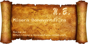 Misera Bonaventúra névjegykártya